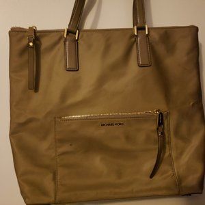 Michael Kors gold Microfiber Leather shoulder bag